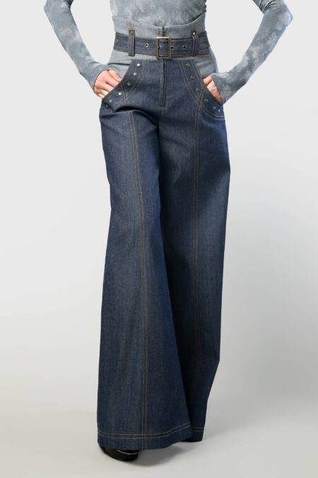 Denim High-Waisted Pants