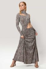 Snake Luxe Asymmetric Cut-Out Maxi Dress