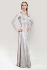 Snake Luxe Asymmetric Cut-Out Maxi Dress