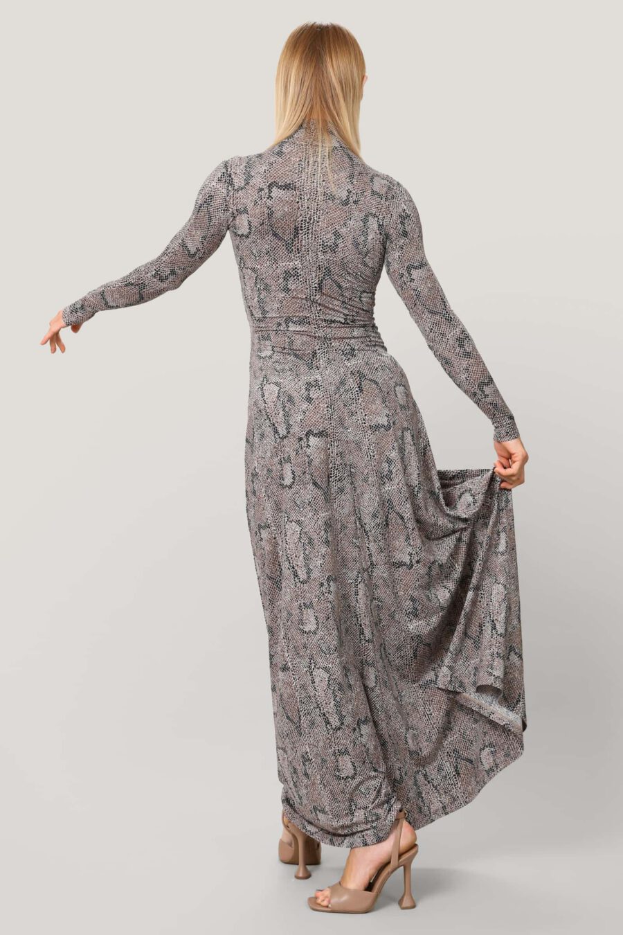 Snake Luxe Fit & Flare Maxi Dress