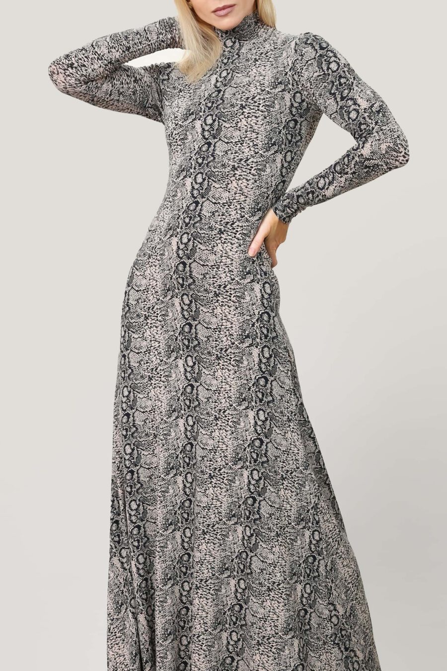 Snake Luxe Fit & Flare Maxi Dress