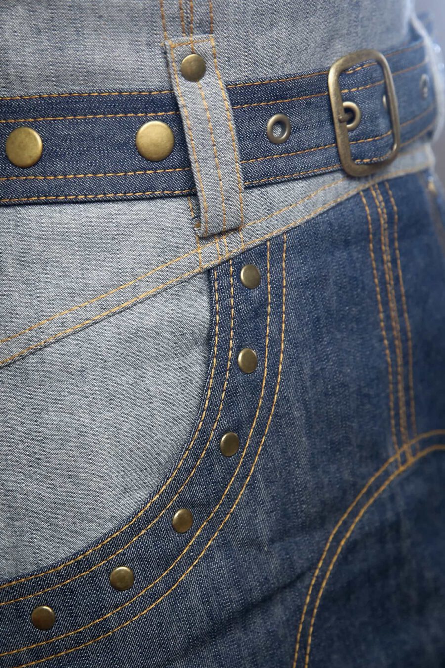 A-Line Denim High-Waisted Skirt