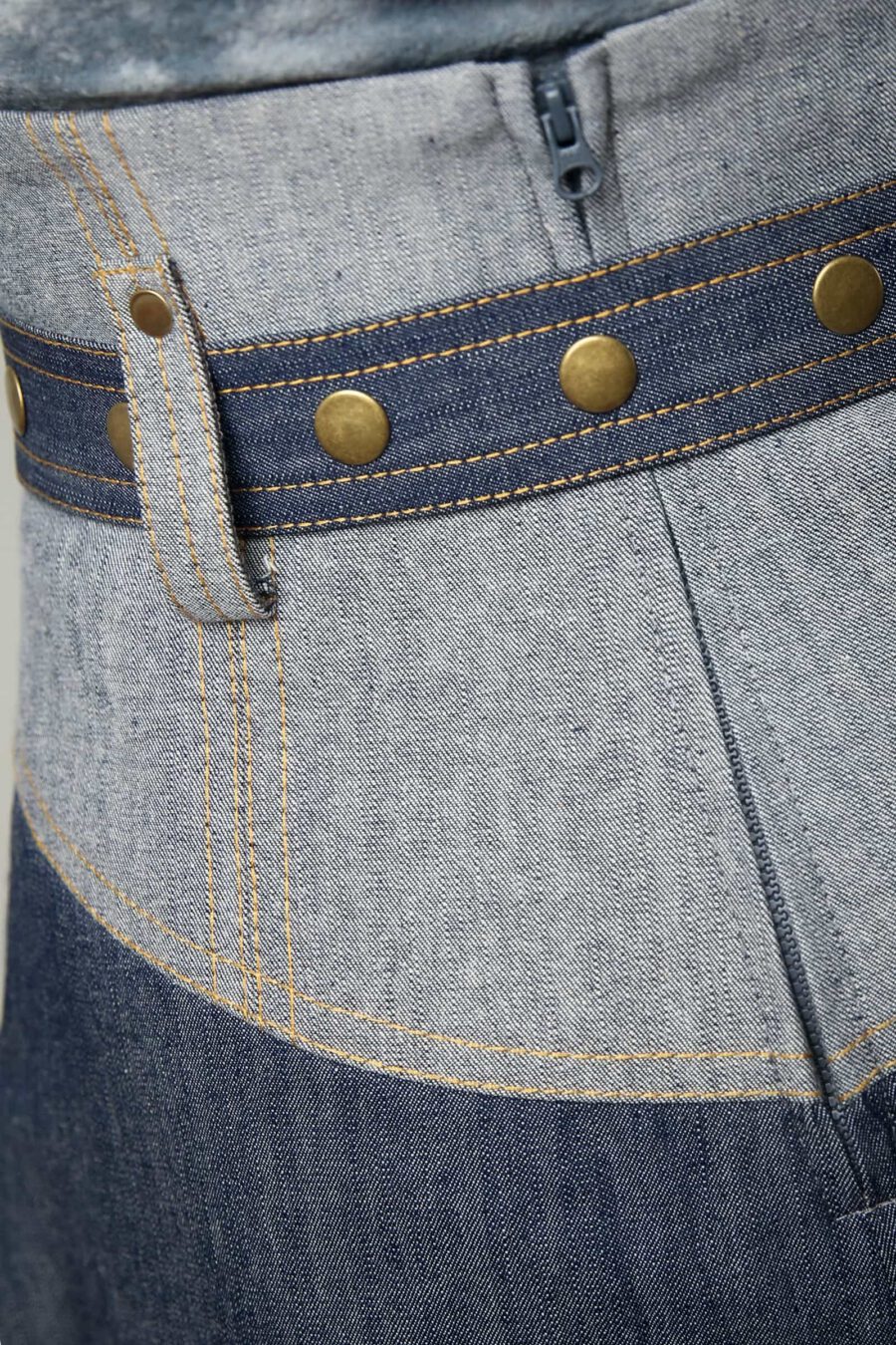 A-Line Denim High-Waisted Skirt