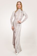 Snake Luxe Fit & Flare Maxi Dress